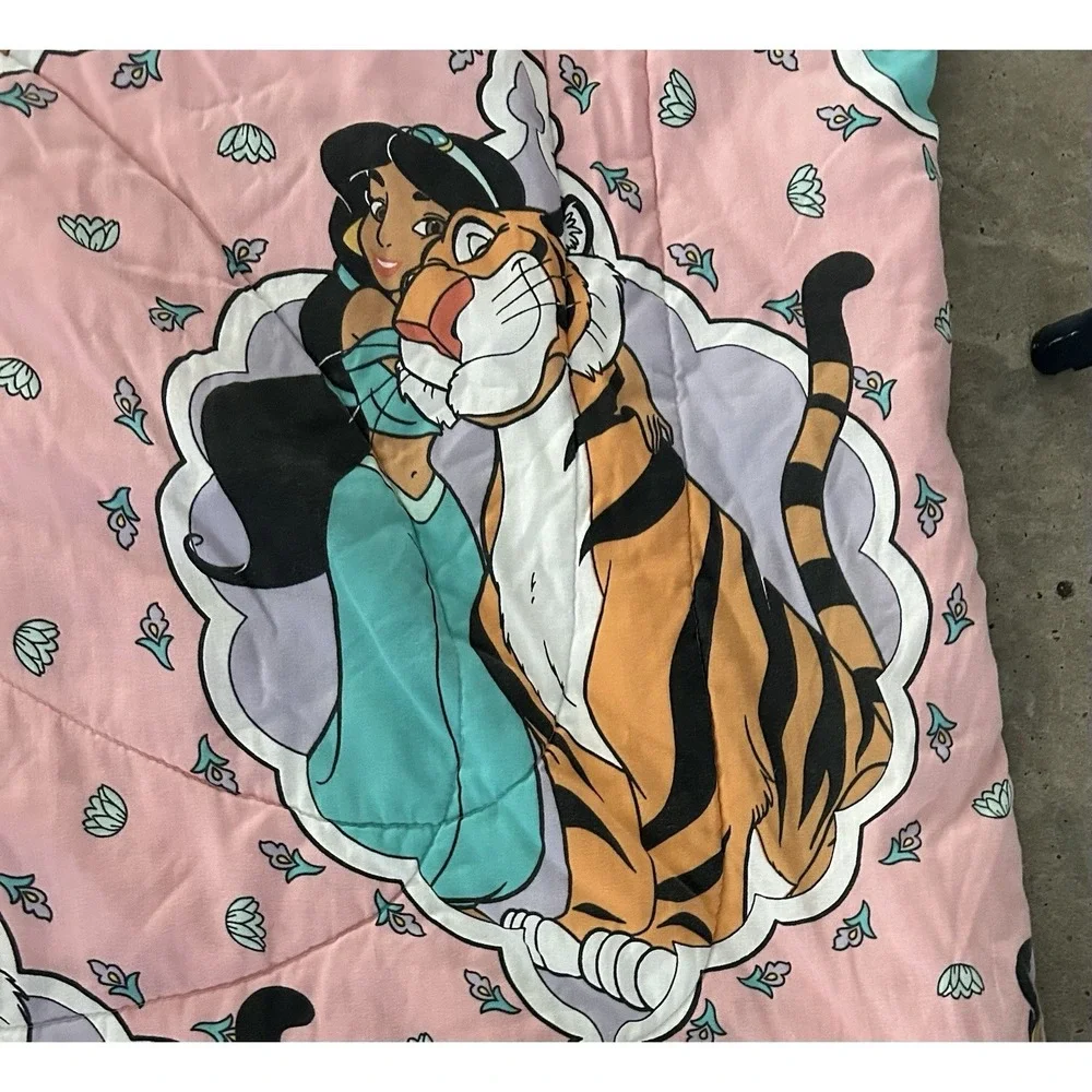 Vintage Disney Aladdin Jasmine & Rajah Full Comforter Fitted Sheet Pillowcases